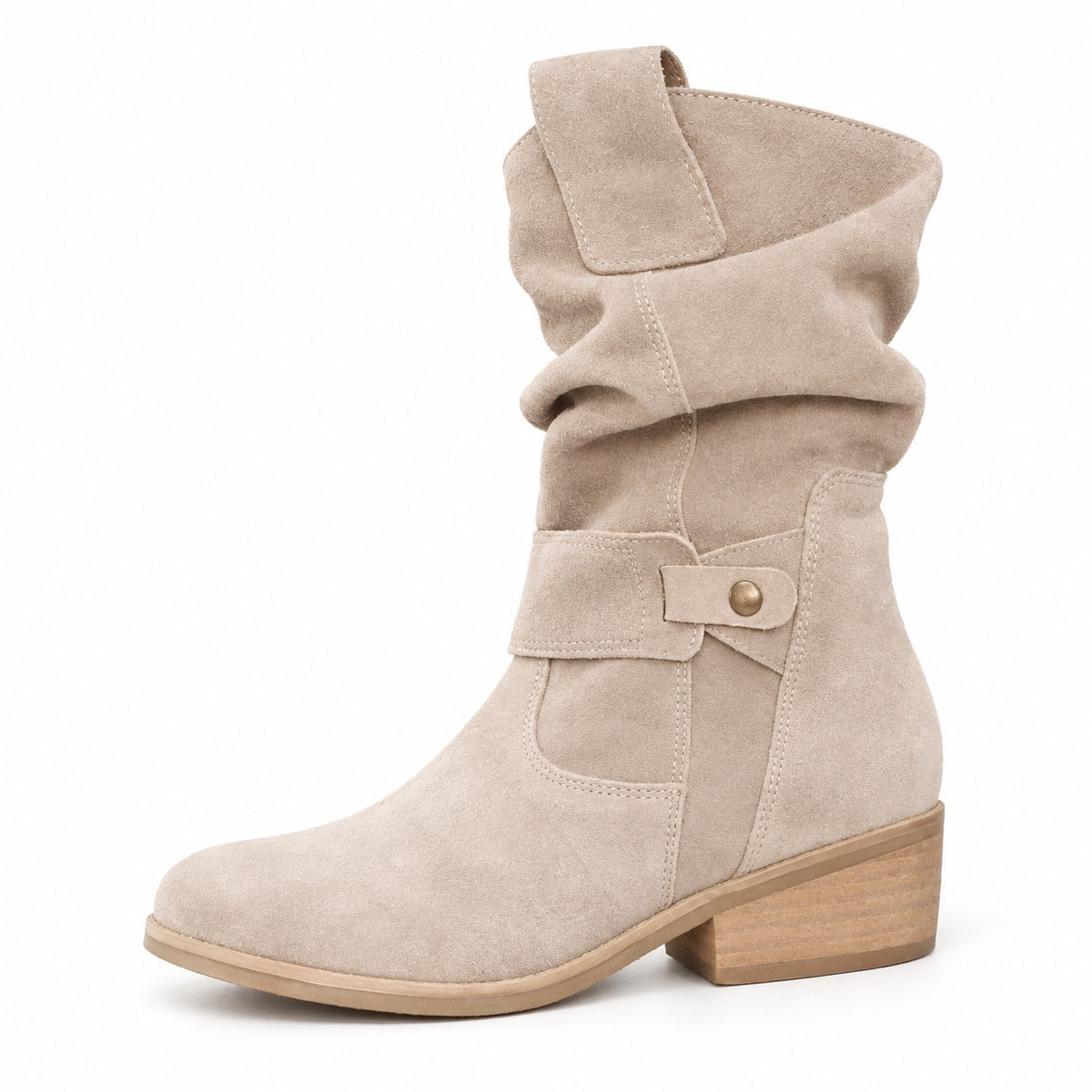 Cassandra – Women's Wide Calf Boots in Beige