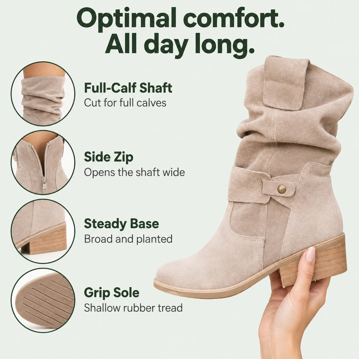 Cassandra – Women's Wide Calf Boots, features