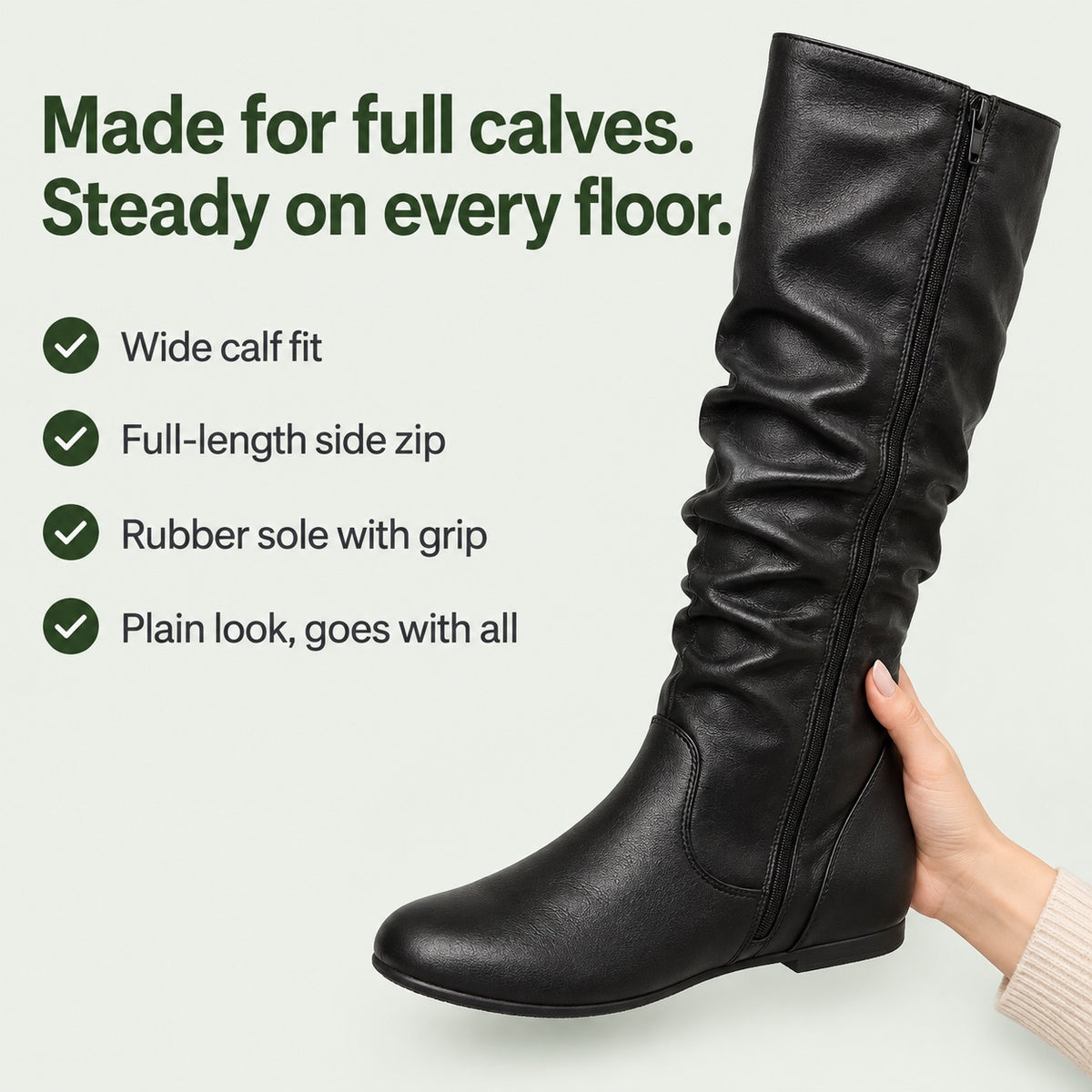 Cassidy – Unisex Wide Calf Boots, key benefits