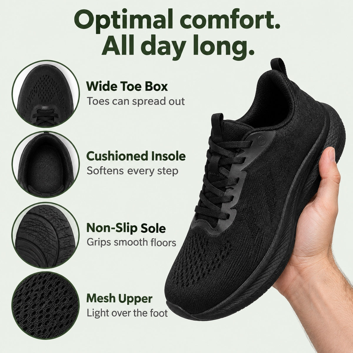 Chandler – Unisex Nursing Shoes, features