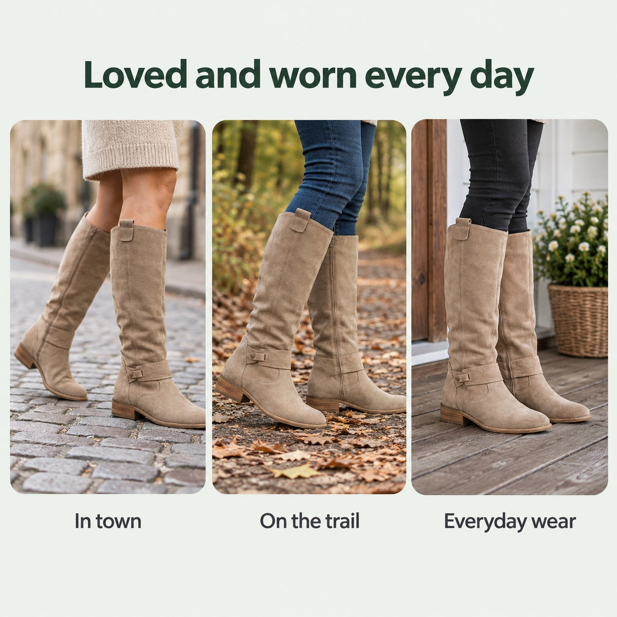 Cindy – Women's Wide Calf Boots, worn every day