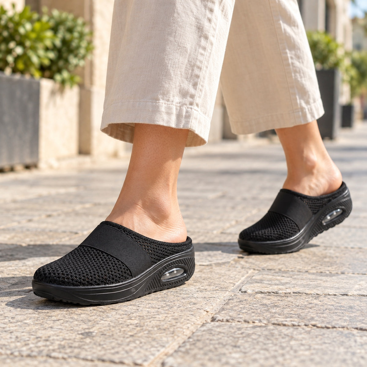 Claudia – Women's Wide Toe Box Shoes, worn on a walk