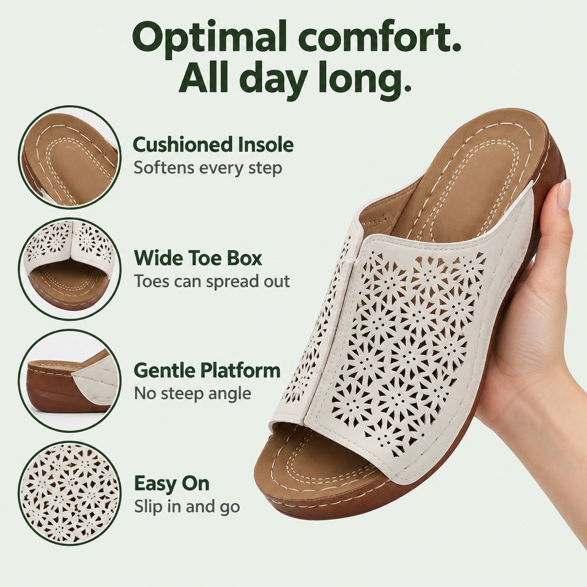 Collins – Unisex Wide Toe Box Sandals, features