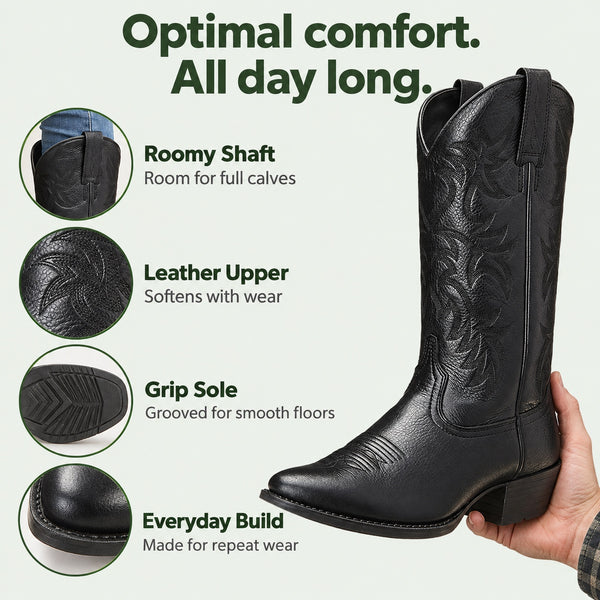 Darryl – Men's Wide Calf Boots, features
