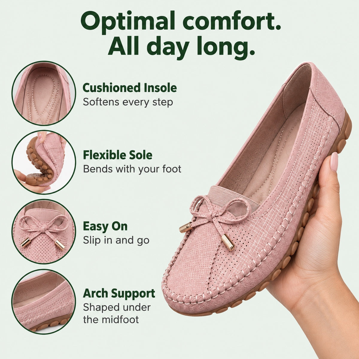 Della – Women's Arch Support Shoes, features