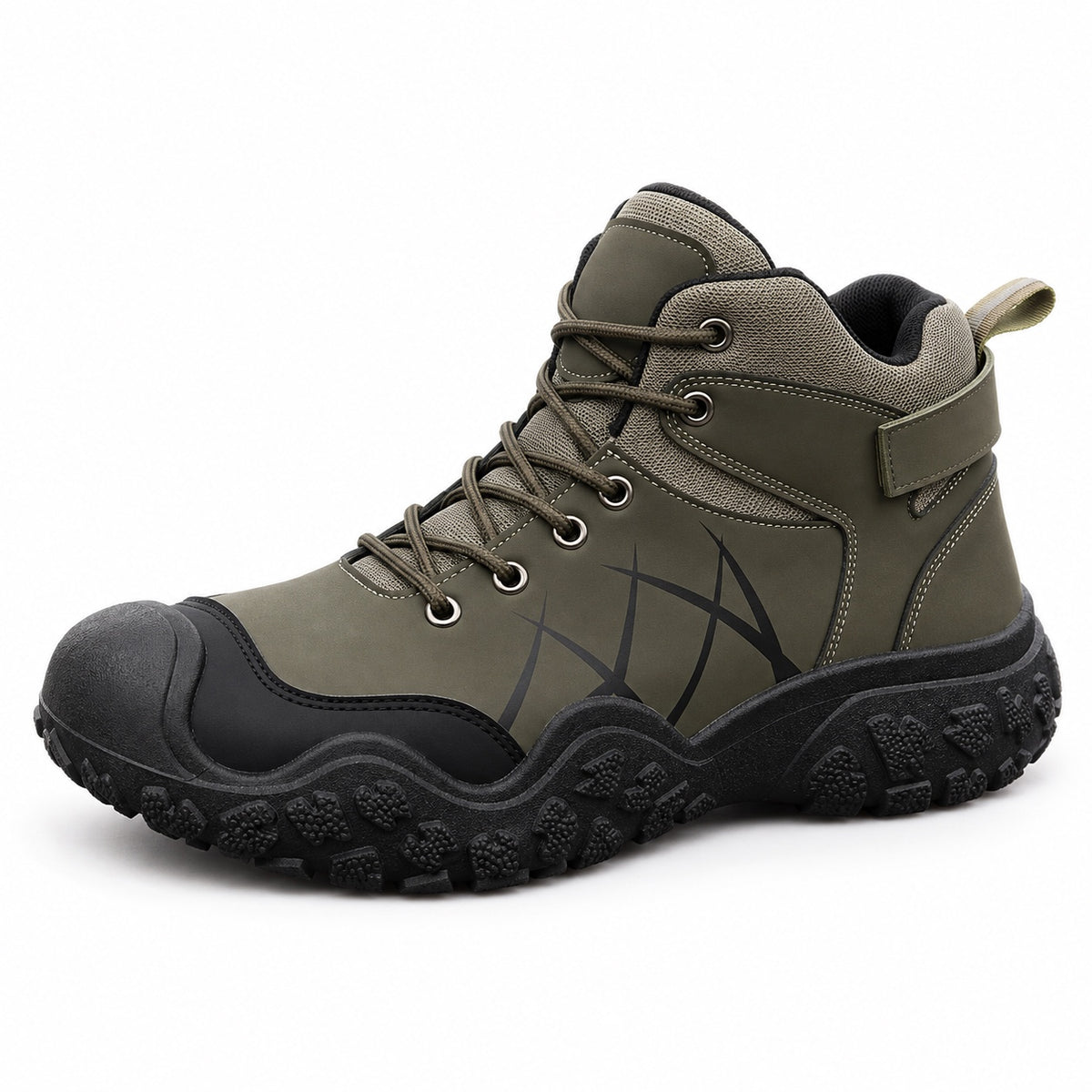Derek – Men's Wide Calf Boots in Army Green