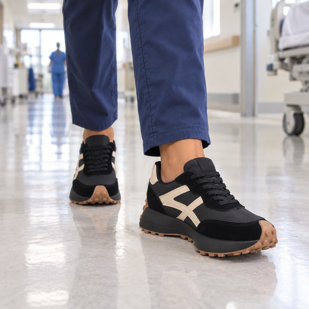 Dora – Women's Nursing Sneakers, worn on a walk