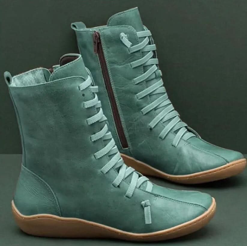 Minimalist Lace-Up Ankle Boots