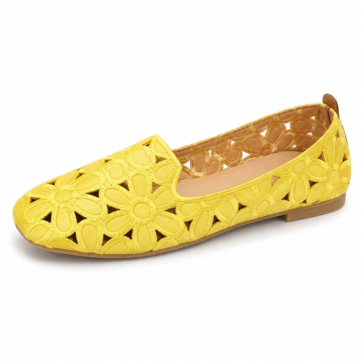 Eleanor – Women's Wide Toe Box Shoes in Yellow Hollow