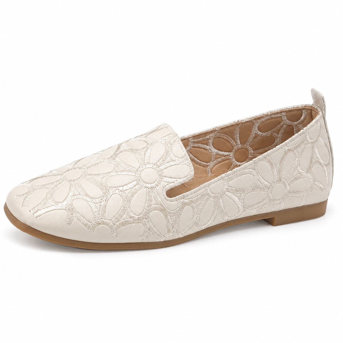 Eleanor – Women's Wide Toe Box Shoes in Beige Simple