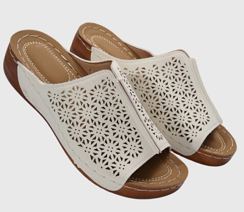Eleanor | Wedge Sandals with Cutout Design and Open Toe