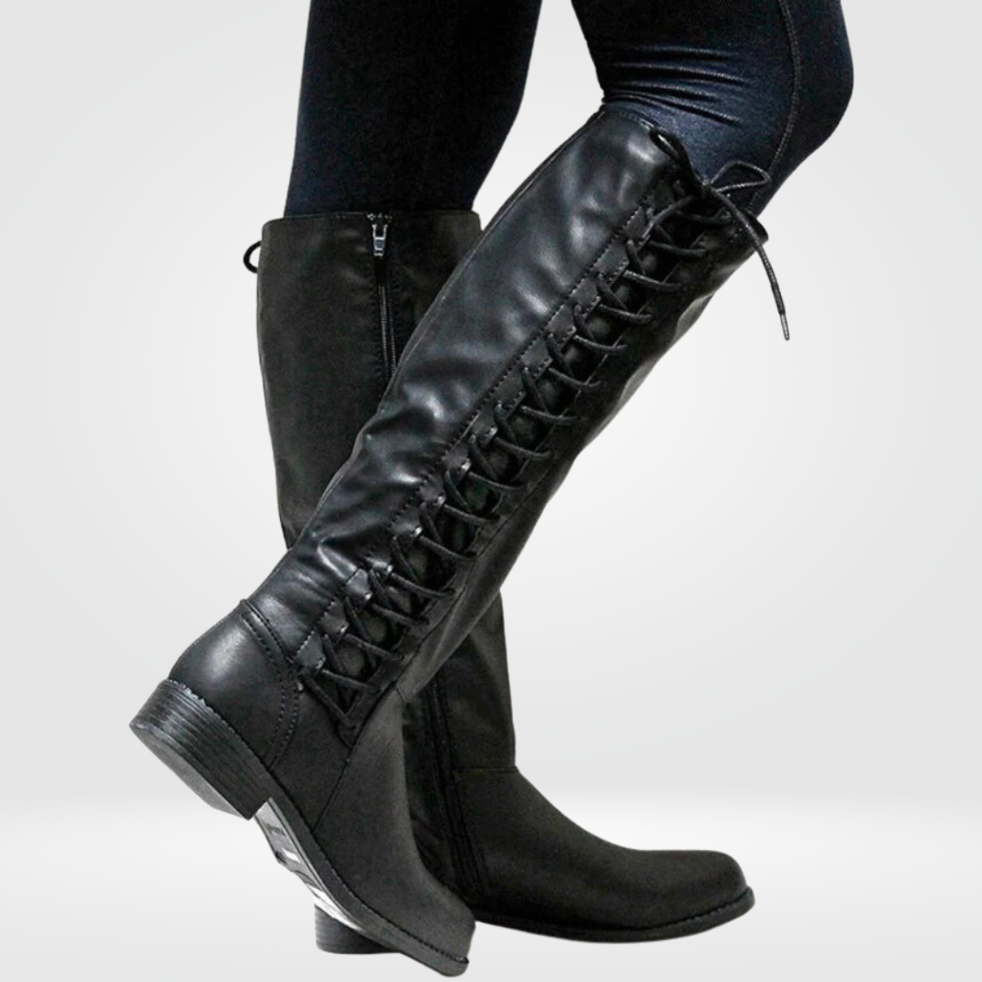 Women's Wide Fit Knee-High Riding Boots – Interior Zip Closure, Stable Sole Support