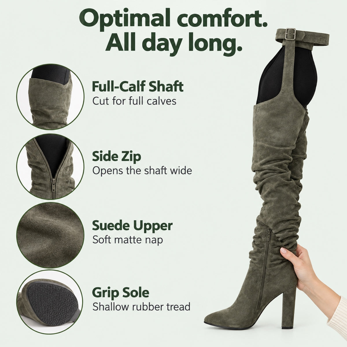 Elisa – Women's Wide Calf Boots, features