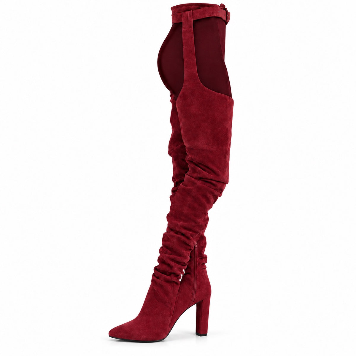 Elisa – Women's Wide Calf Boots in Burgundy