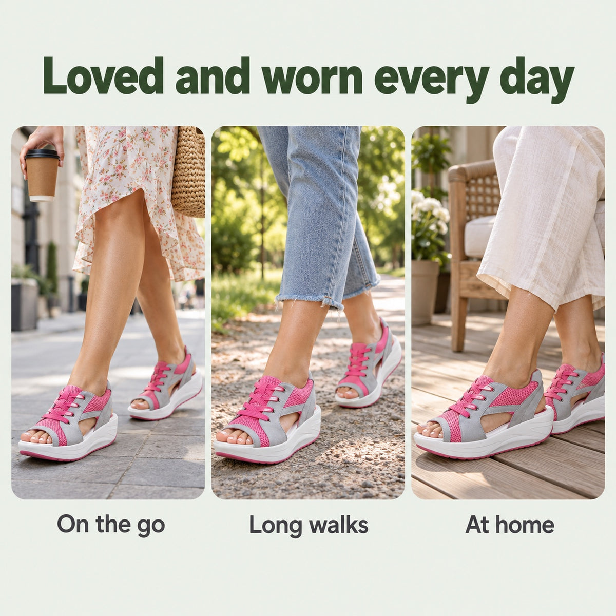 Elodie – Women's Wide Toe Box Sandals, worn every day