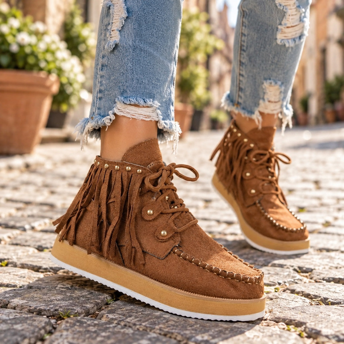 Emma – Women's Comfort Boots, worn on a walk