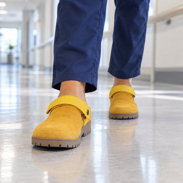 Erica – Women's Nursing Clogs, worn on a walk