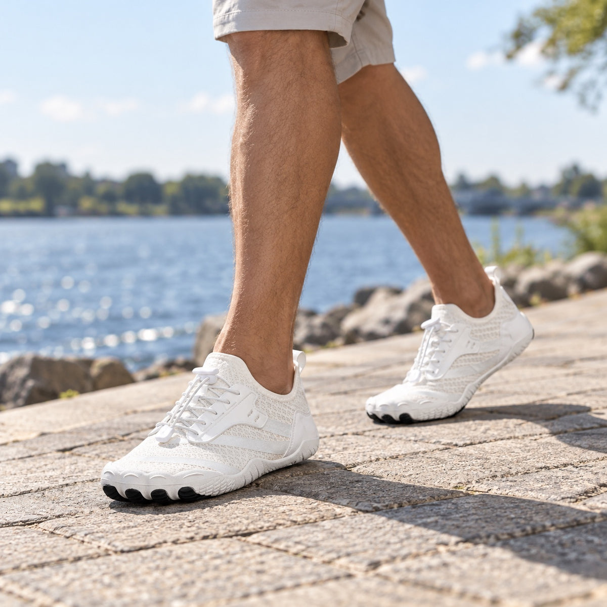 Ernest – Men's Barefoot Sneakers, worn on a walk