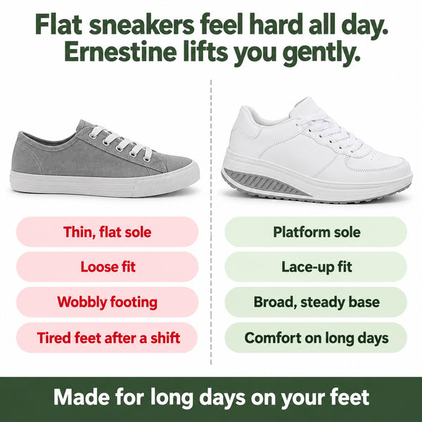 Ernestine – Women's Nursing Sneakers, compared with an ordinary shoe