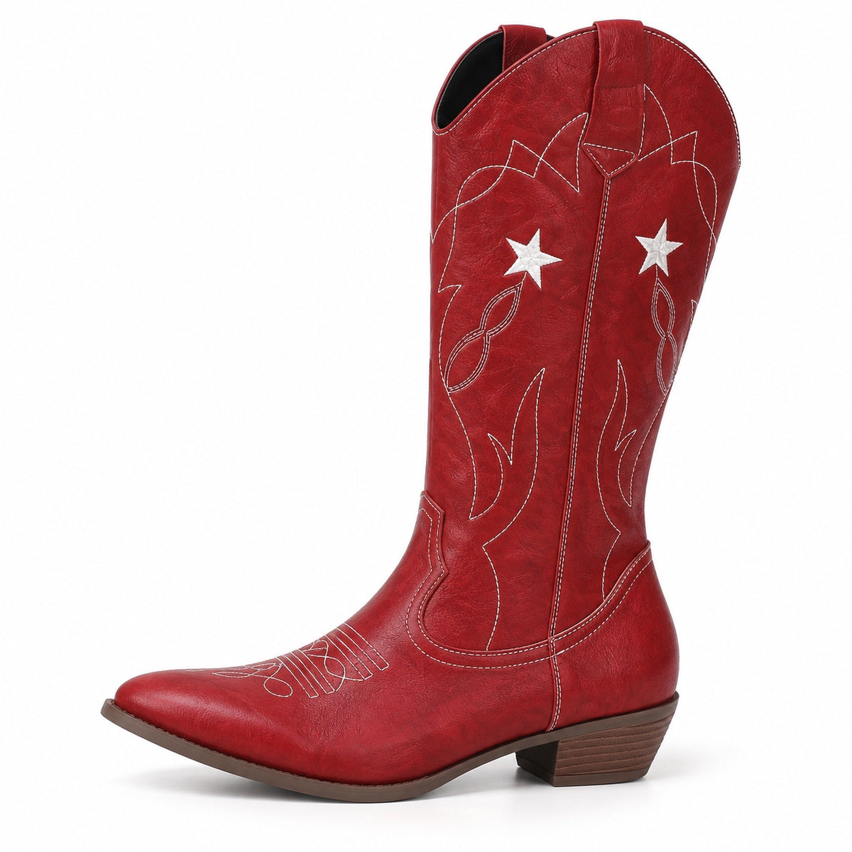 Ethel – Women's Wide Calf Boots in Red