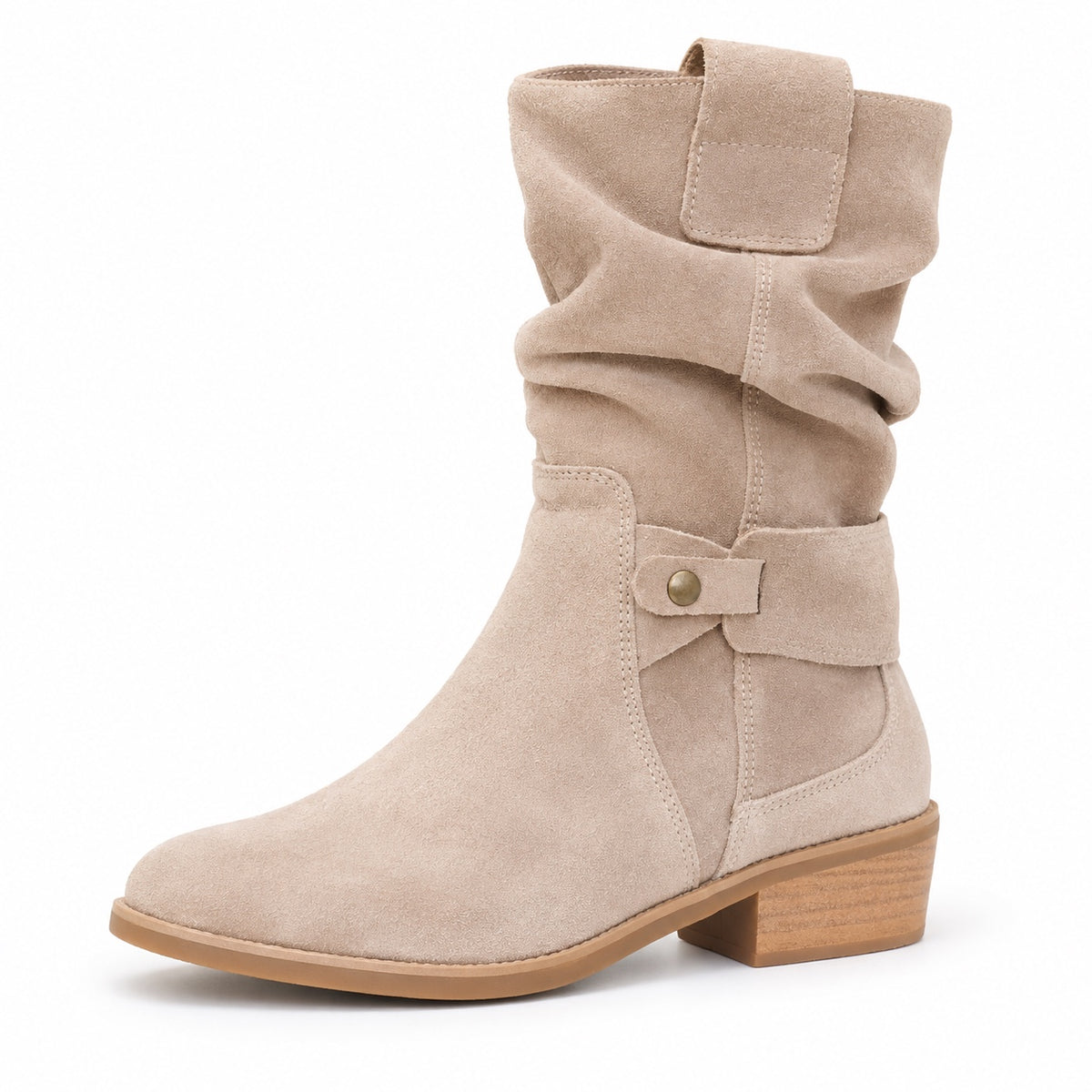 Eunice – Women's Wide Calf Boots in Beige
