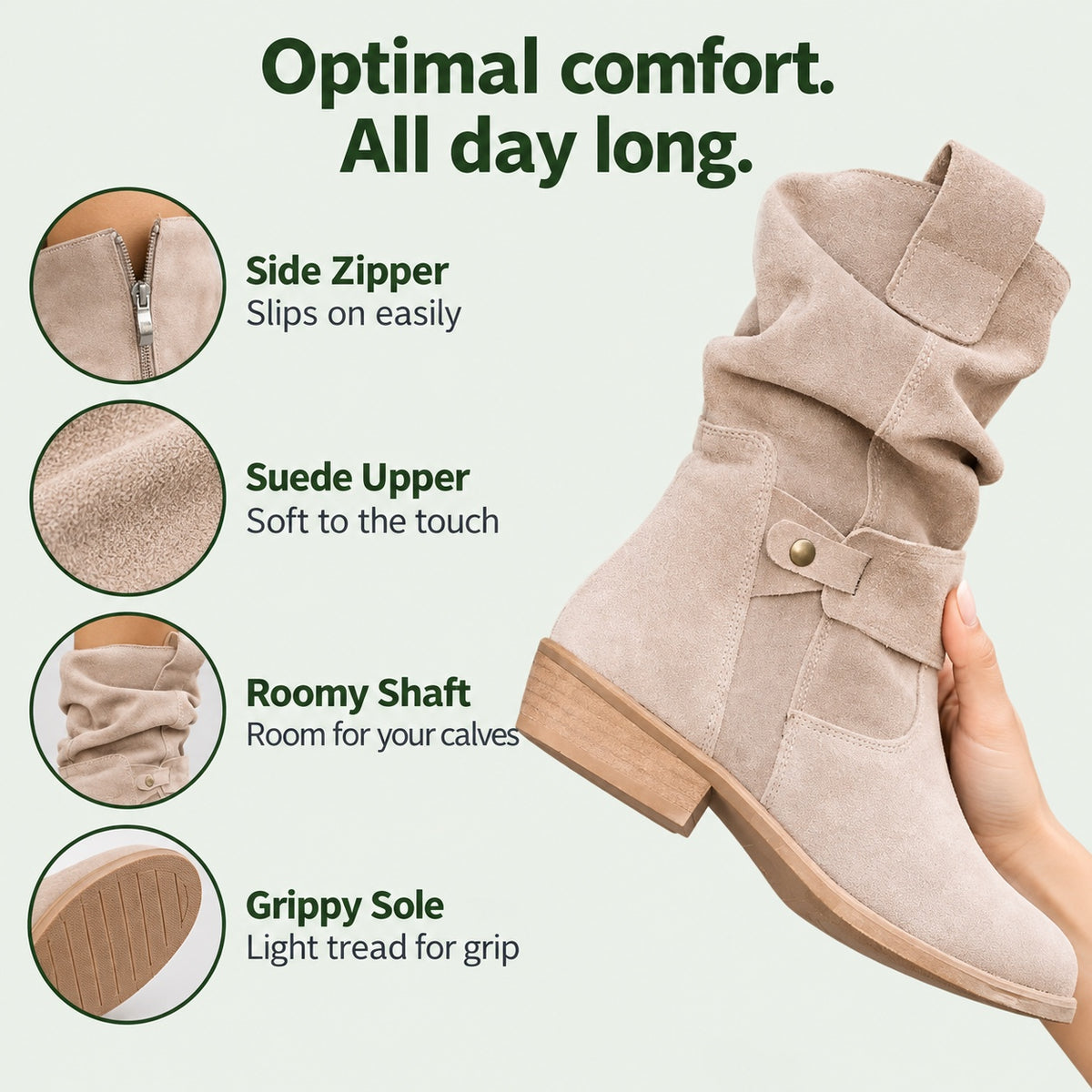 Eunice – Women's Wide Calf Boots, features