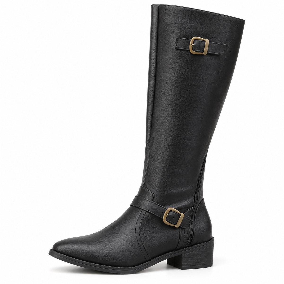 Evans – Unisex Wide Calf Boots in Black