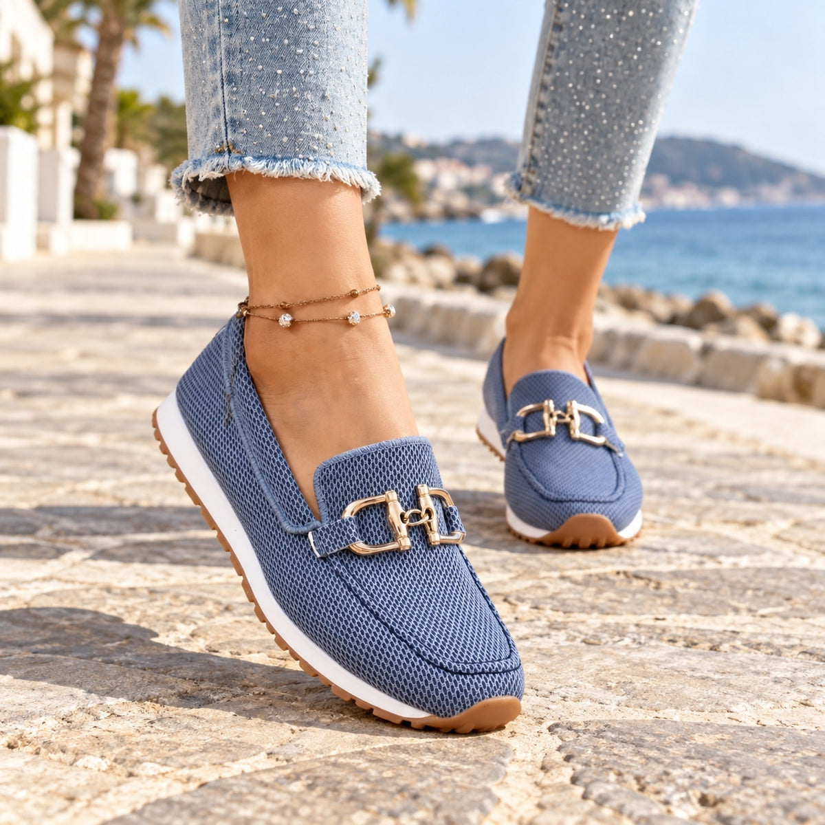 Evelyn – Women's Orthopedic Loafers, worn on a walk