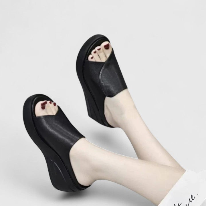 Evelyn | Orthopedic Wedge Sandals with Peep Toe and Slip On Style
