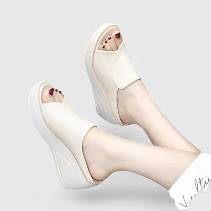 Evelyn | Orthopedic Wedge Sandals with Peep Toe and Slip On Style