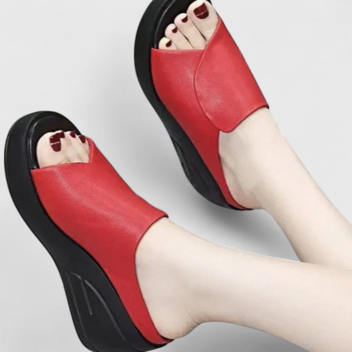 Evelyn | Orthopedic Wedge Sandals with Peep Toe and Slip On Style