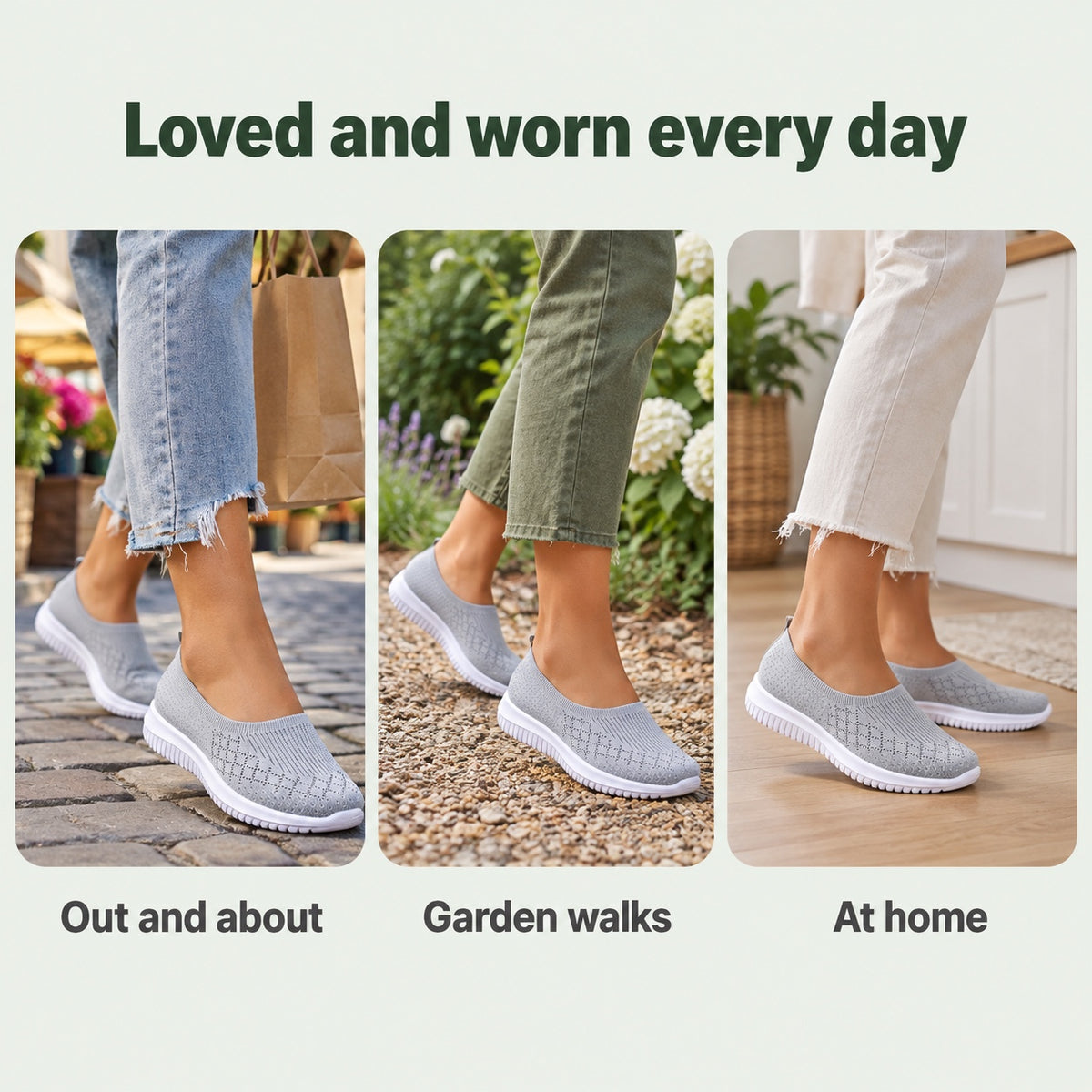 Everly – Unisex Slip-On Sneakers, worn every day