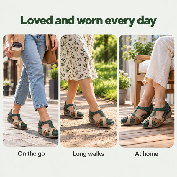 Ezra – Unisex Wide Toe Box Sandals, worn every day