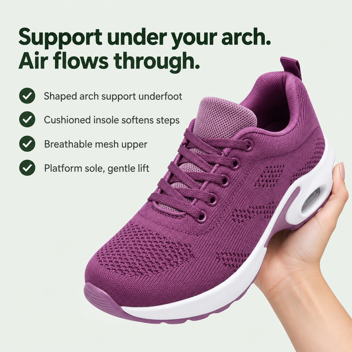 Fannie – Women's Arch Support Shoes, key benefits