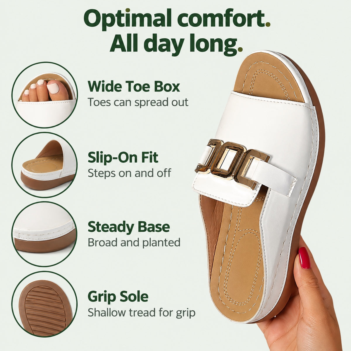 Farmer – Unisex Wide Toe Box Sandals, features