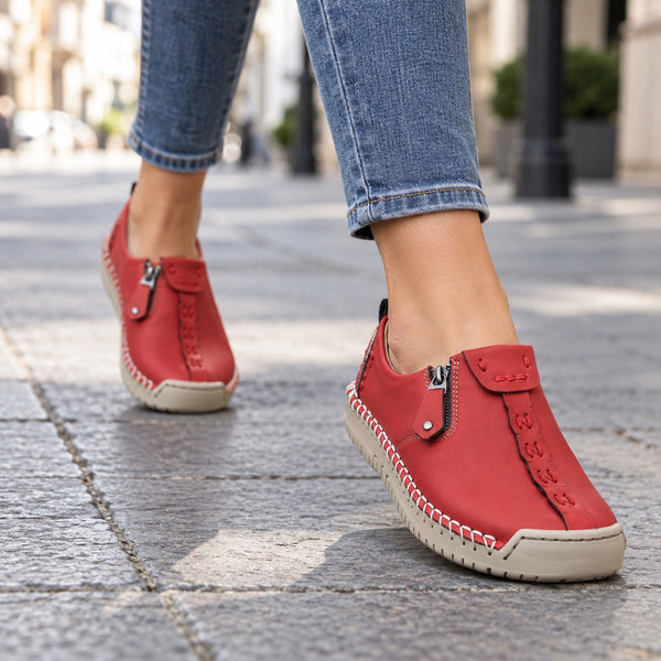 Felicia – Women's Non-Slip Sneakers, worn on a walk