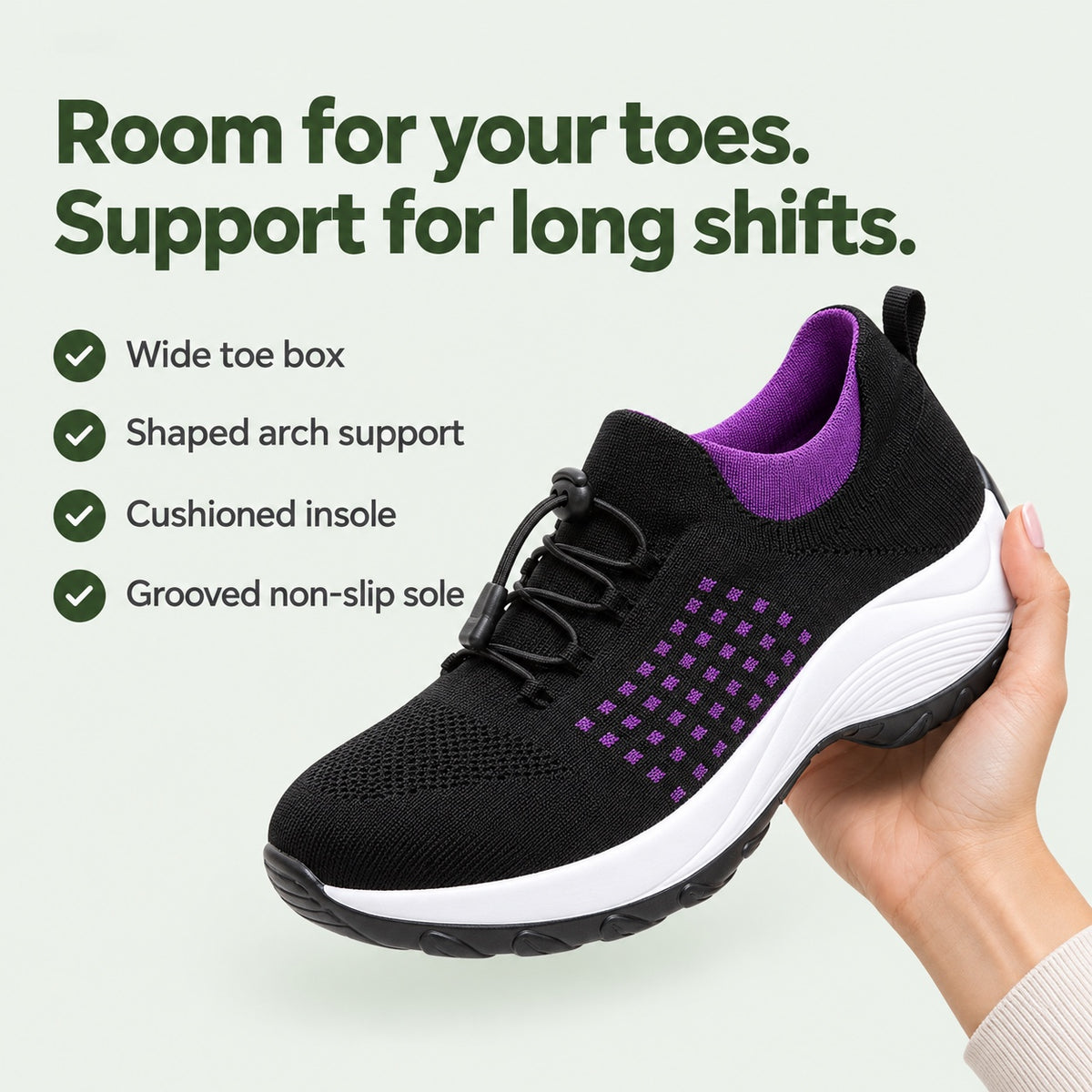 Fields – Women's Nursing Shoes, key benefits