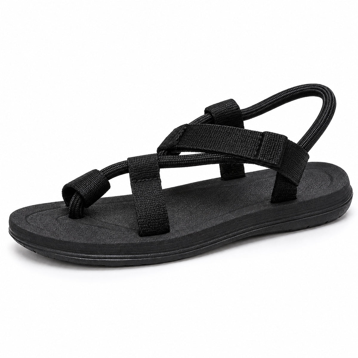 Flora – Unisex Wide Toe Box Sandals in Black