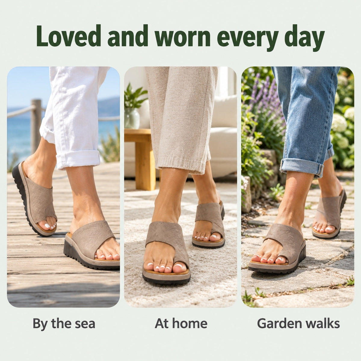 Frankie – Women's Comfortable Sandals, worn every day