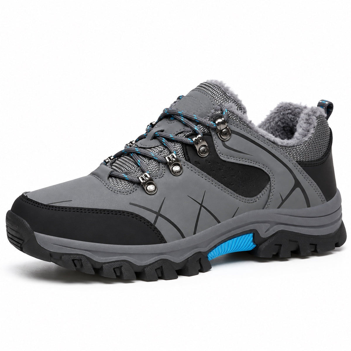 Frederick – Men's Non-Slip Sneakers in Gray (Plush Lining)