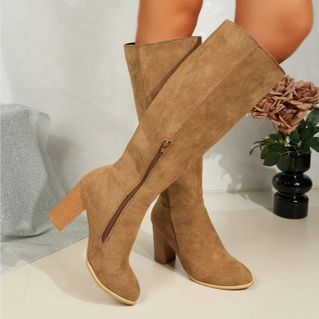 Teri – Women's Wide Calf Boots with a Stretch Shaft