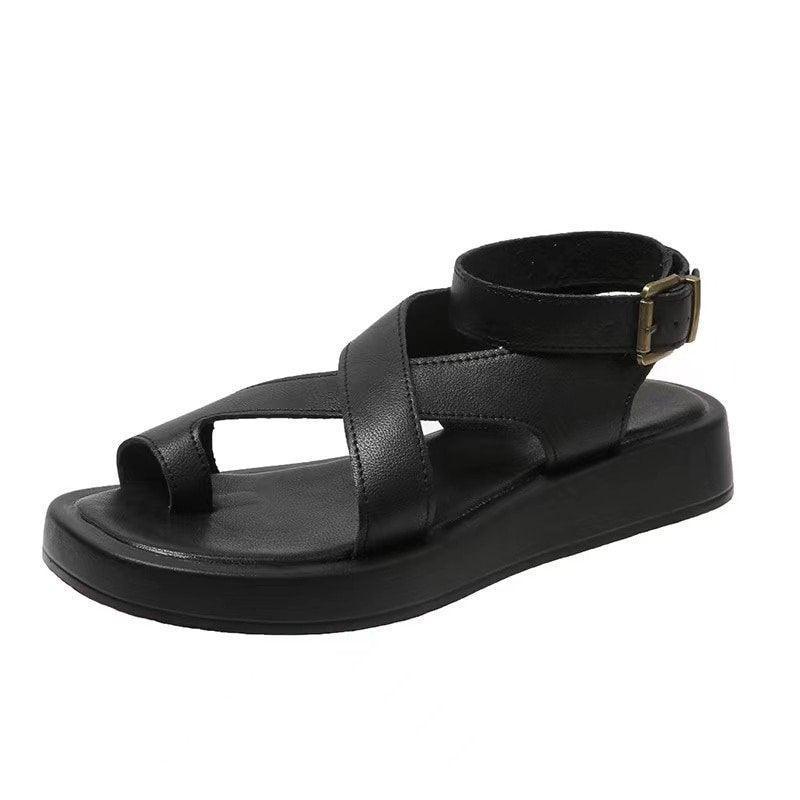 Genuine Leather Sandals for Bunions - Adjustable Strap, Roomy Fit