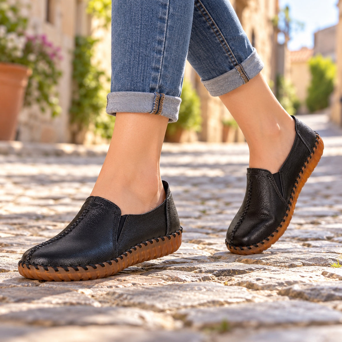 Goodman – Unisex Wide Toe Box Shoes, worn on a walk