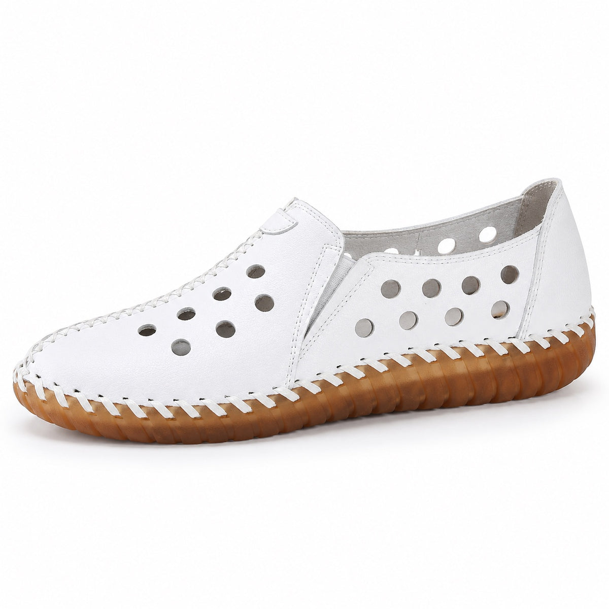 Goodman – Unisex Wide Toe Box Shoes in White hollowed