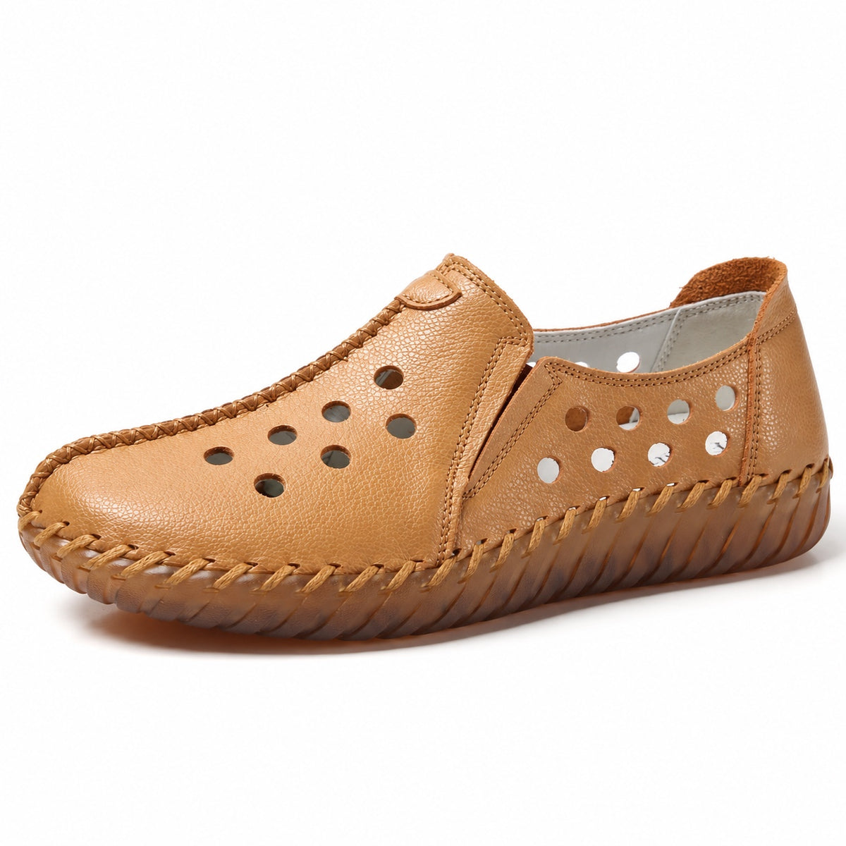 Goodman – Women's Wide Toe Box Shoes in Brown hollowed