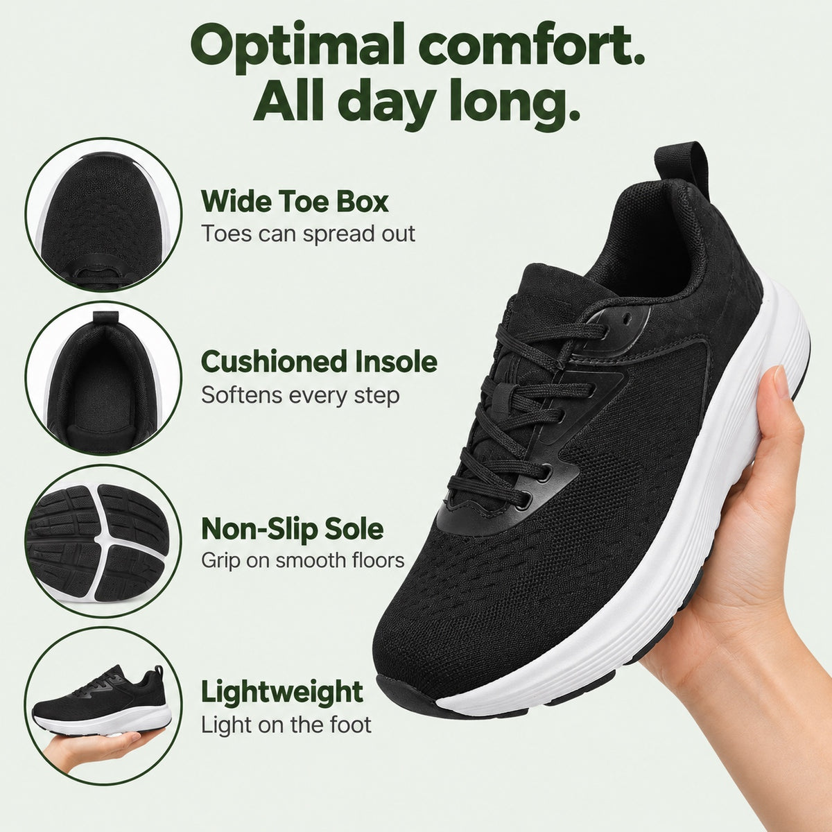 Gray – Unisex Wide Toe Box Sneakers, features