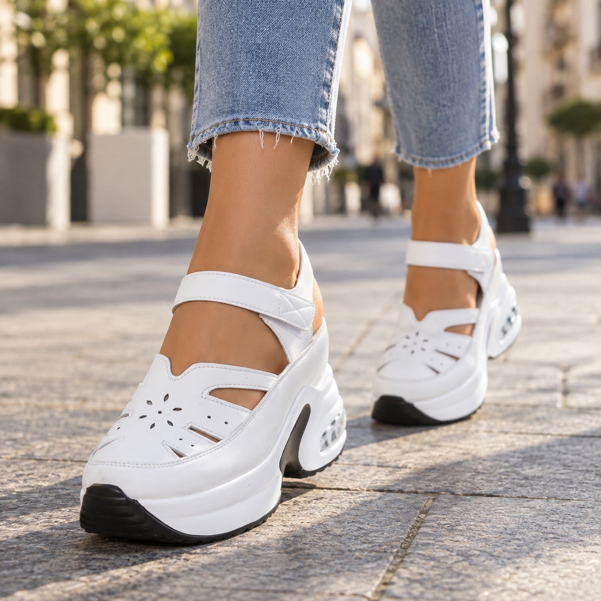 Greene – Unisex Orthopedic Shoes, worn on a walk