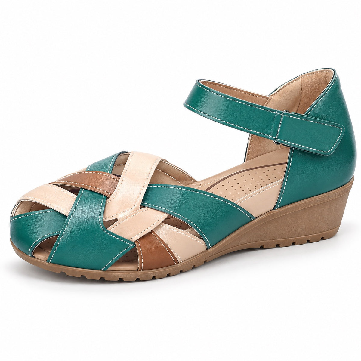 Hampton – Unisex Wide Toe Box Sandals in Green