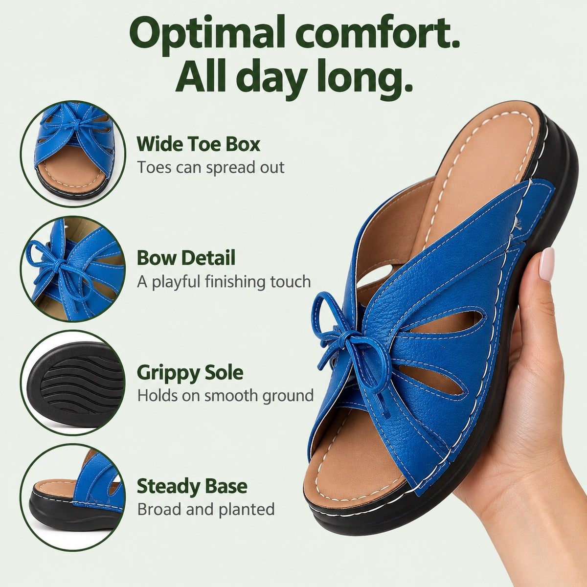 Hayes – Unisex Wide Toe Box Sandals, features