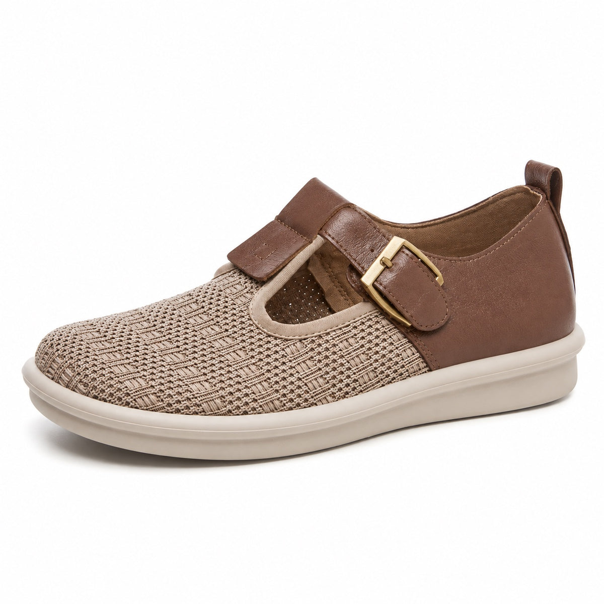 Helen – Women's Wide Toe Box Flats in Light Brown